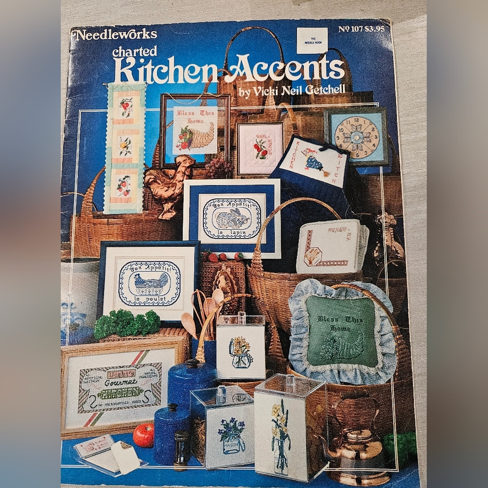 Kitchen Accents Charted Counted Cross Stitch Designs 1981 Needleworks Vintage